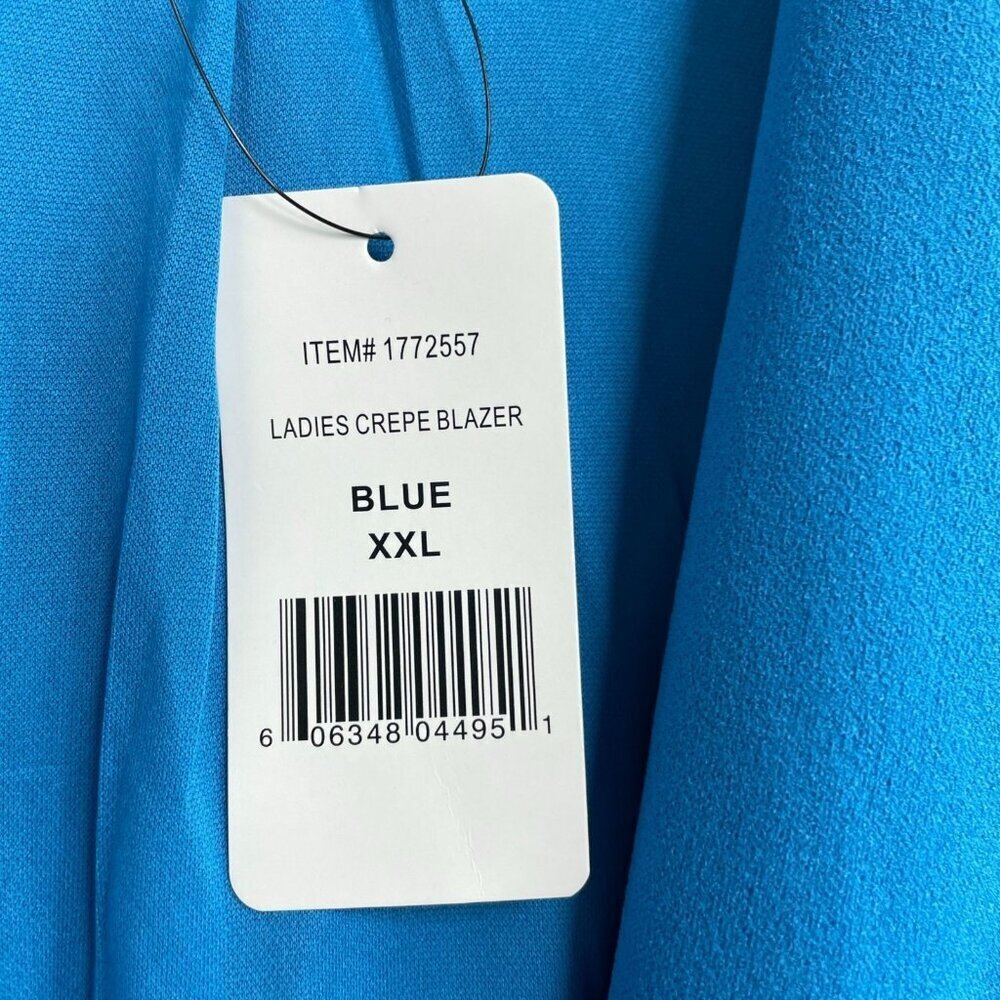NEW Dakota Blue Crepe Blazer Women's XXL Ruched Sleeve Open front Casual - Picture 7 of 13